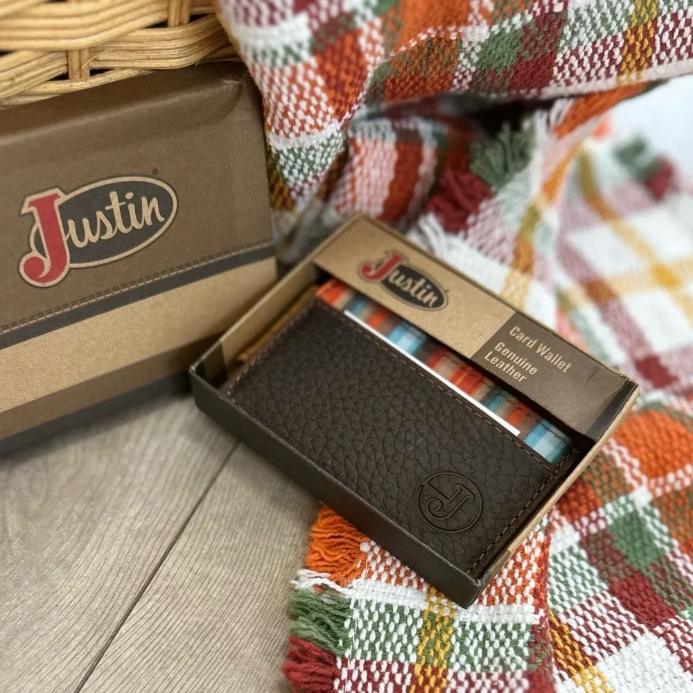 Justin Boots Multicolor Striped Leather Card Holder